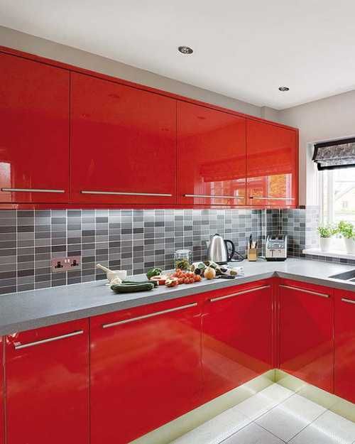 Home Architec Ideas Kitchen Design Red Color